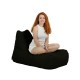 Garden Bean Bag Trendy Comfort Bed Pouf - Black Black Atelier del Sofa Garden Bean Bag Trendy Comfort Bed Pouf - Black Black
