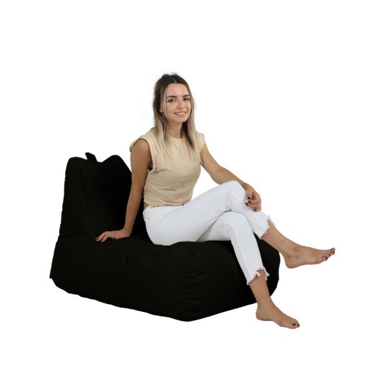 Garden Bean Bag Trendy Comfort Bed Pouf - Black Black Atelier del Sofa Garden Bean Bag Trendy Comfort Bed Pouf - Black Black