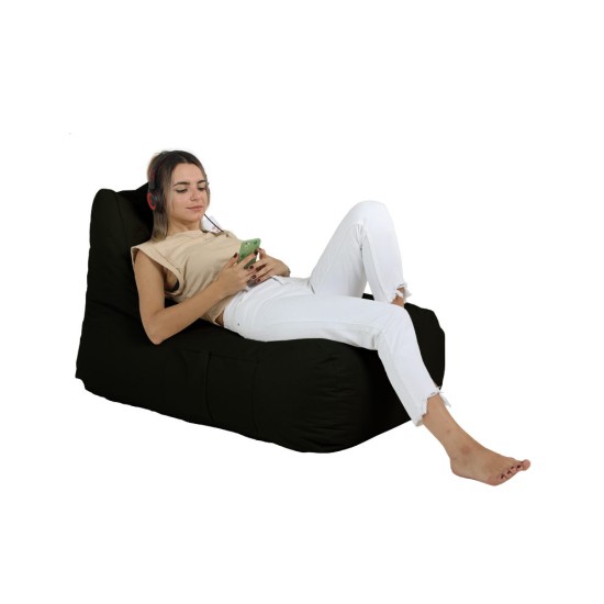 Garden Bean Bag Trendy Comfort Bed Pouf - Black Black Atelier del Sofa Garden Bean Bag Trendy Comfort Bed Pouf - Black Black