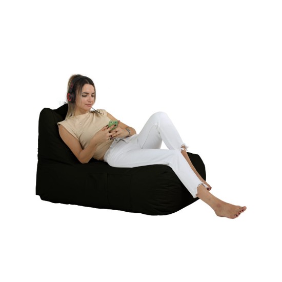 Garden Bean Bag Trendy Comfort Bed Pouf - Black Black Atelier del Sofa Garden Bean Bag Trendy Comfort Bed Pouf - Black Black