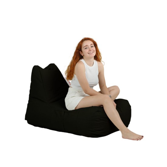 Garden Bean Bag Trendy Comfort Bed Pouf - Black Black Atelier del Sofa Garden Bean Bag Trendy Comfort Bed Pouf - Black Black