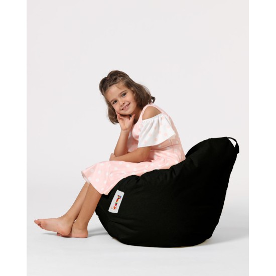 Garden Bean Bag Premium Kids - Black Black Atelier del Sofa Garden Bean Bag Premium Kids - Black Black