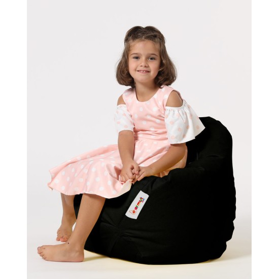 Garden Bean Bag Premium Kids - Black Black Atelier del Sofa Garden Bean Bag Premium Kids - Black Black