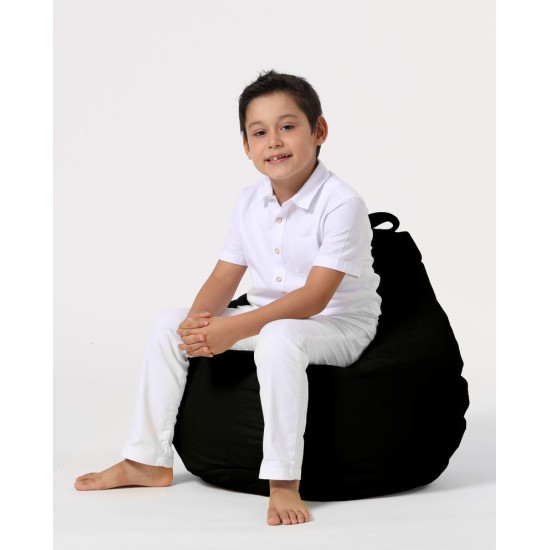 Garden Bean Bag Premium Kids - Black Black Atelier del Sofa Garden Bean Bag Premium Kids - Black Black