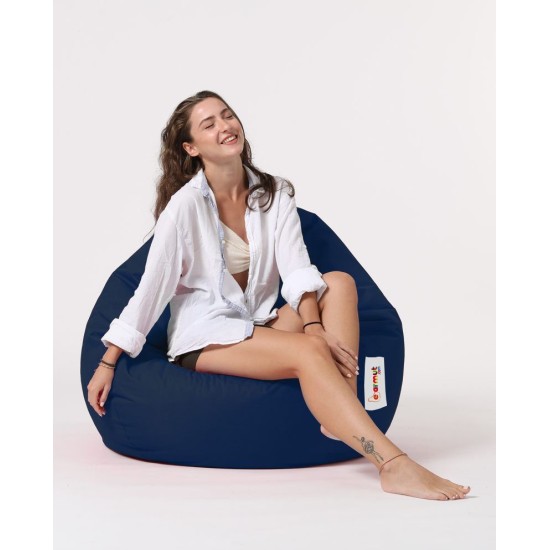 Garden Bean Bag Premium XXL - Dark Blue Dark Blue Atelier del Sofa Garden Bean Bag Premium XXL - Dark Blue Dark Blue