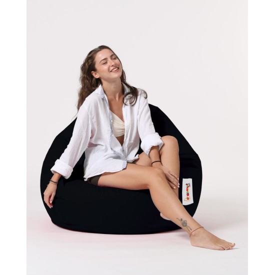 Garden Bean Bag Premium XXL - Black Black Atelier del Sofa Garden Bean Bag Premium XXL - Black Black