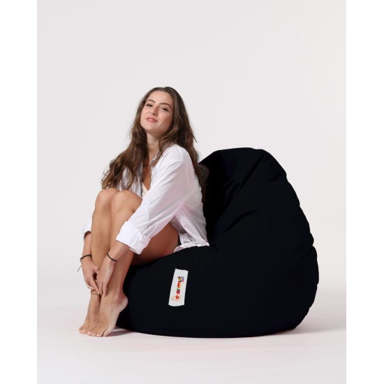 Garden Bean Bag Premium XXL - Black Black Atelier del Sofa Garden Bean Bag Premium XXL - Black Black