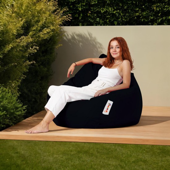 Garden Bean Bag Premium XXL - Black Black Atelier del Sofa Garden Bean Bag Premium XXL - Black Black