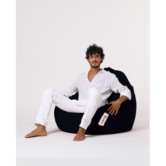 Garden Bean Bag Premium XXL - Black Black Atelier del Sofa Garden Bean Bag Premium XXL - Black Black