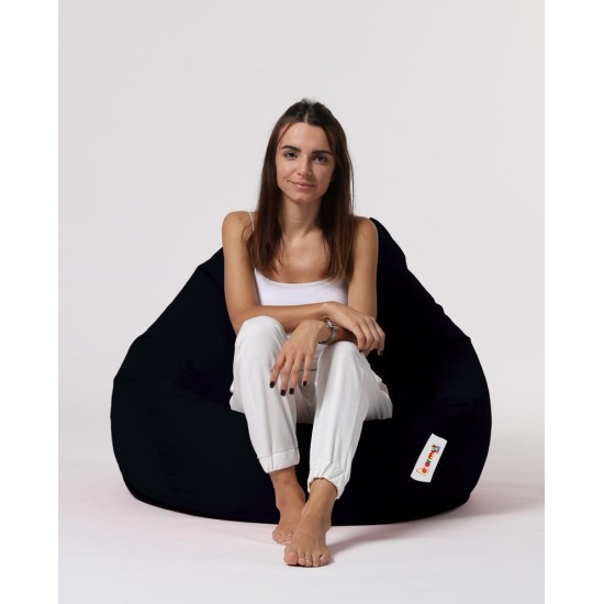 Garden Bean Bag Premium XXL - Black Black Atelier del Sofa Garden Bean Bag Premium XXL - Black Black