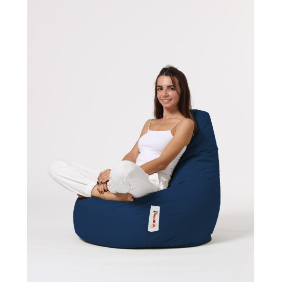 Garden Bean Bag Drop L - Dark Blue Dark Blue Atelier del Sofa Garden Bean Bag Drop L - Dark Blue Dark Blue
