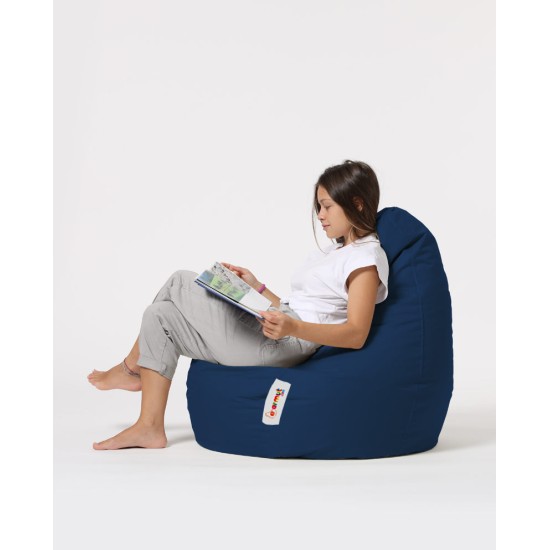 Garden Bean Bag Drop L - Dark Blue Dark Blue Atelier del Sofa Garden Bean Bag Drop L - Dark Blue Dark Blue