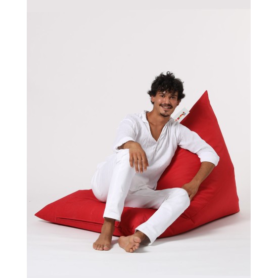 Atelier del Sofa Garden Bean Bag Pyramid Big Bed Pouf - Red Red