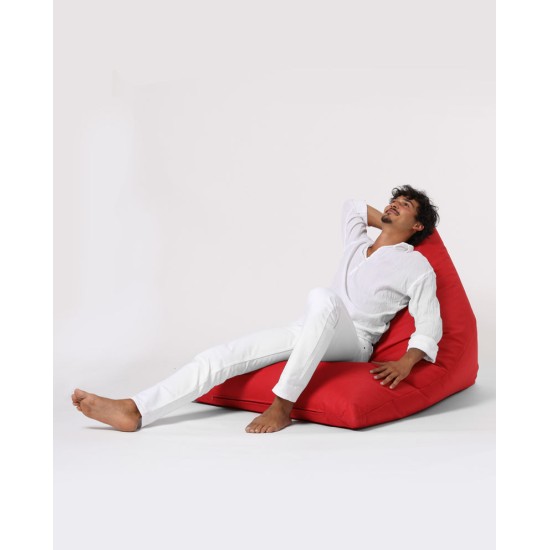 Atelier del Sofa Garden Bean Bag Pyramid Big Bed Pouf - Red Red