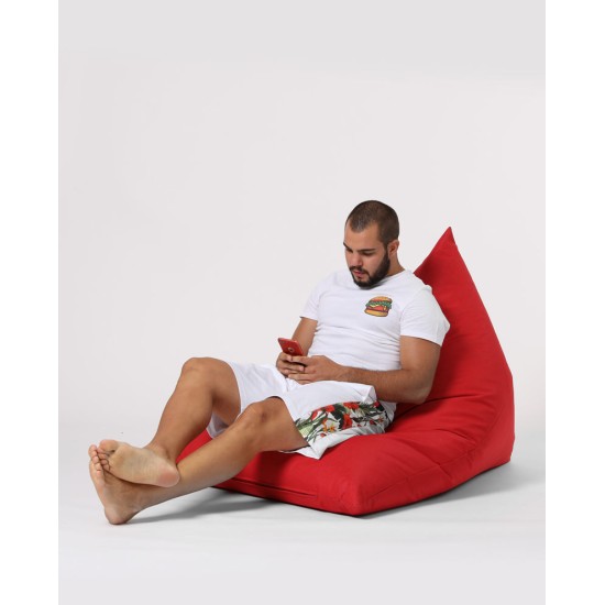 Atelier del Sofa Garden Bean Bag Pyramid Big Bed Pouf - Red Red