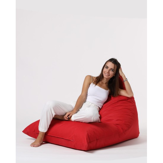 Atelier del Sofa Garden Bean Bag Pyramid Big Bed Pouf - Red Red