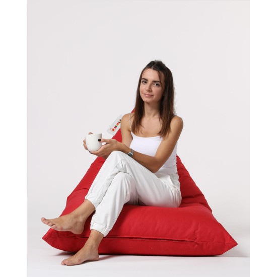 Atelier del Sofa Garden Bean Bag Pyramid Big Bed Pouf - Red Red
