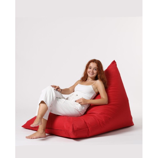 Atelier del Sofa Garden Bean Bag Pyramid Big Bed Pouf - Red Red