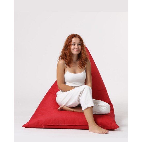 Atelier del Sofa Garden Bean Bag Pyramid Big Bed Pouf - Red Red