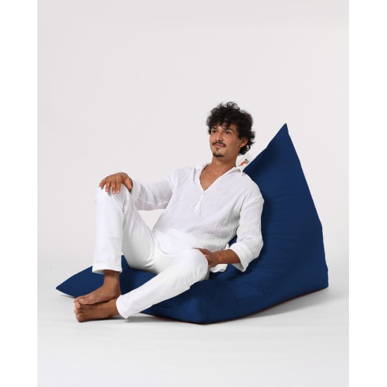 Atelier del Sofa Garden Bean Bag Pyramid Big Bed Pouf - Dark Blue Dark Blue