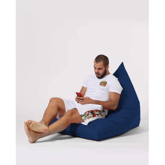 Atelier del Sofa Garden Bean Bag Pyramid Big Bed Pouf - Dark Blue Dark Blue