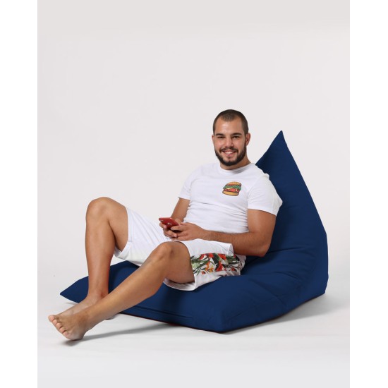 Atelier del Sofa Garden Bean Bag Pyramid Big Bed Pouf - Dark Blue Dark Blue
