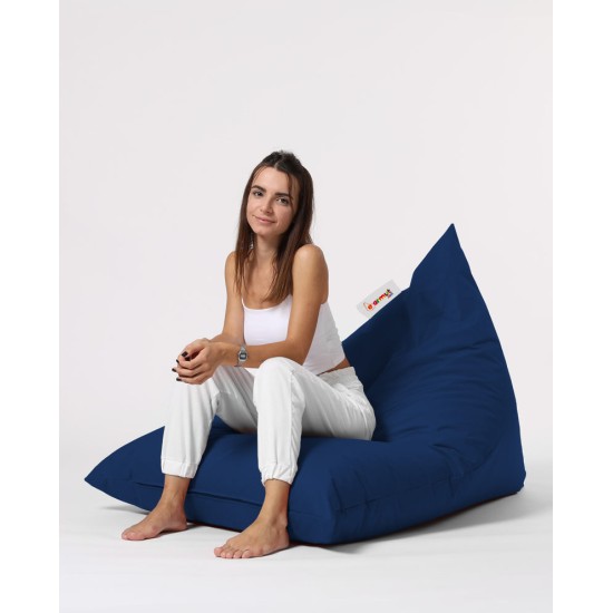 Atelier del Sofa Garden Bean Bag Pyramid Big Bed Pouf - Dark Blue Dark Blue