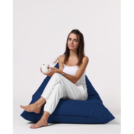 Atelier del Sofa Garden Bean Bag Pyramid Big Bed Pouf - Dark Blue Dark Blue