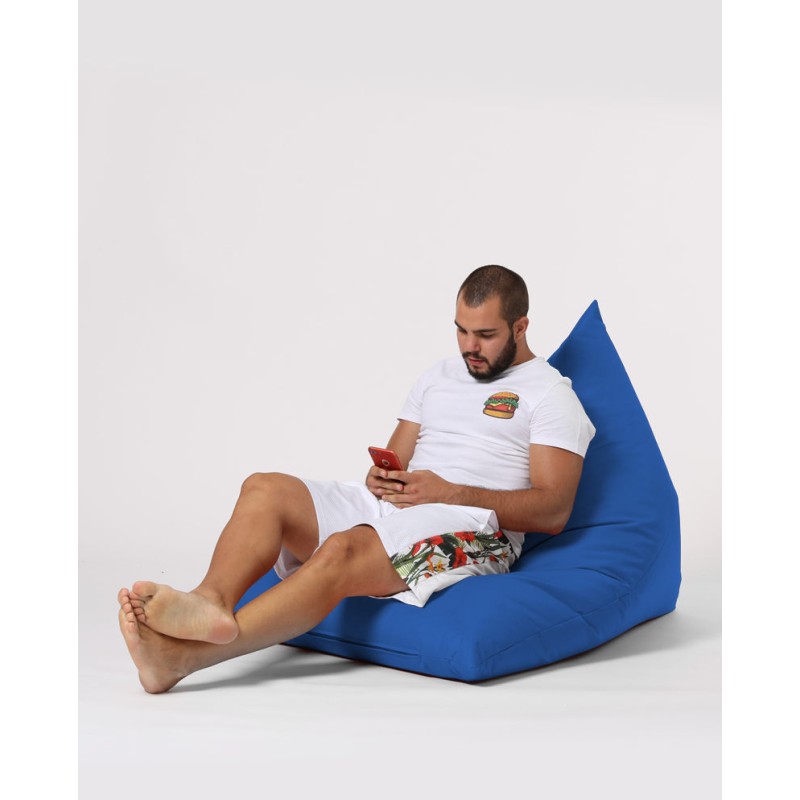 Atelier del Sofa Garden Bean Bag Pyramid Big Bed Pouf - Blue Blue