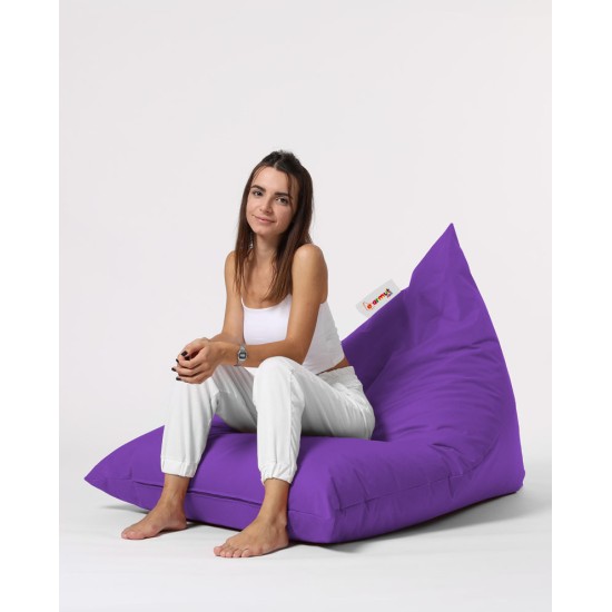 Garden Bean Bag Pyramid Big Bed Pouf - Purple Purple Atelier del Sofa Garden Bean Bag Pyramid Big Bed Pouf - Purple Purple