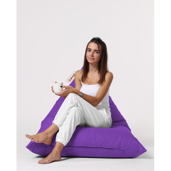 Garden Bean Bag Pyramid Big Bed Pouf - Purple Purple Atelier del Sofa Garden Bean Bag Pyramid Big Bed Pouf - Purple Purple