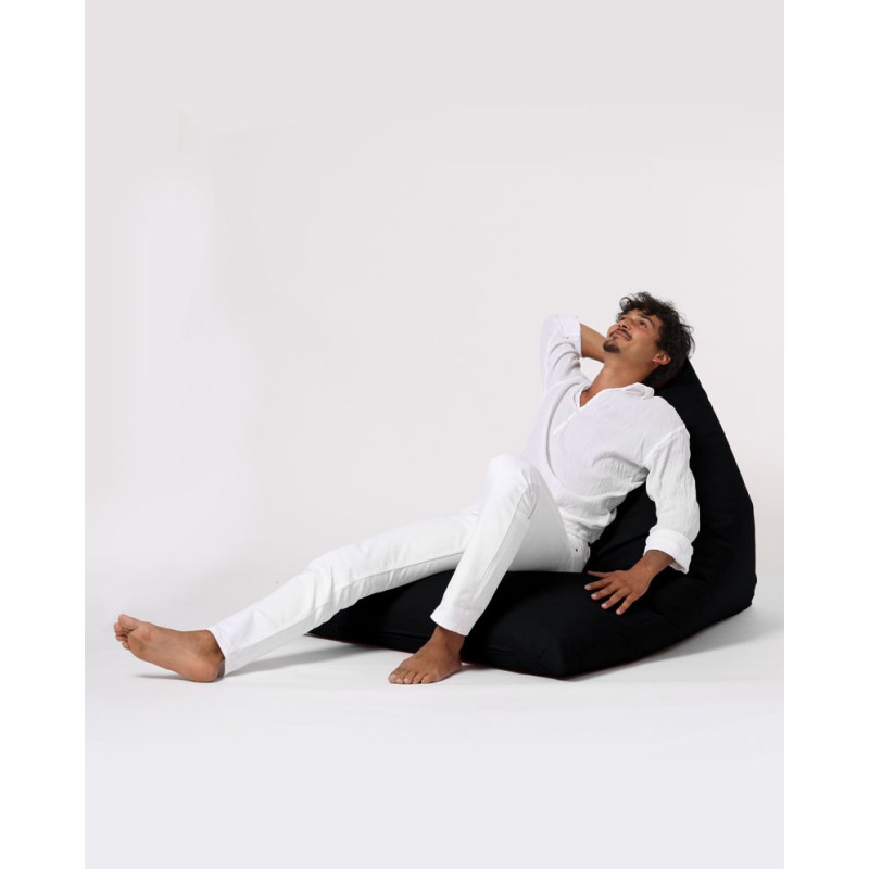 Atelier del Sofa Garden Bean Bag Pyramid Big Bed Pouf - Black Black