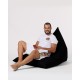 Garden Bean Bag Pyramid Big Bed Pouf - Black Black Atelier del Sofa Garden Bean Bag Pyramid Big Bed Pouf - Black Black