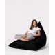 Garden Bean Bag Pyramid Big Bed Pouf - Black Black Atelier del Sofa Garden Bean Bag Pyramid Big Bed Pouf - Black Black