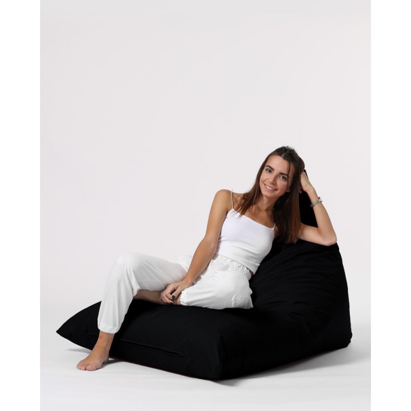 Atelier del Sofa Garden Bean Bag Pyramid Big Bed Pouf - Black Black