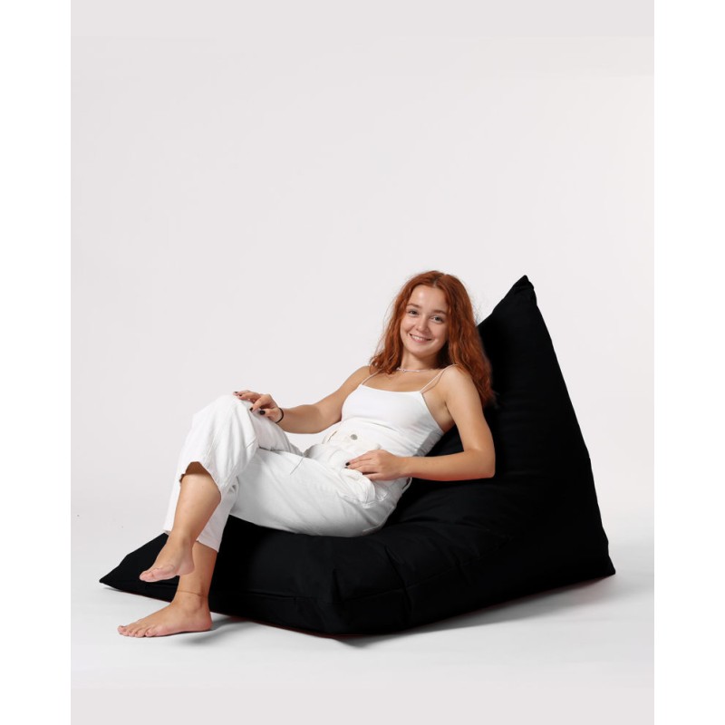 Atelier del Sofa Garden Bean Bag Pyramid Big Bed Pouf - Black Black