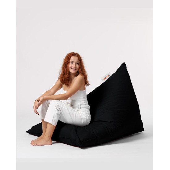 Garden Bean Bag Pyramid Big Bed Pouf - Black Black Atelier del Sofa Garden Bean Bag Pyramid Big Bed Pouf - Black Black
