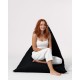 Garden Bean Bag Pyramid Big Bed Pouf - Black Black Atelier del Sofa Garden Bean Bag Pyramid Big Bed Pouf - Black Black