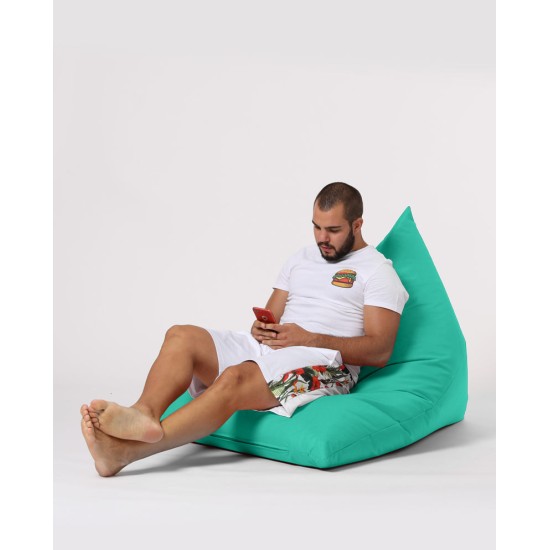 Atelier del Sofa Garden Bean Bag Pyramid Big Bed Pouf - Turquoise Turquoise