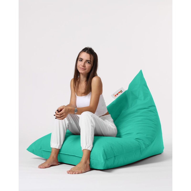 Atelier del Sofa Garden Bean Bag Pyramid Big Bed Pouf - Turquoise Turquoise
