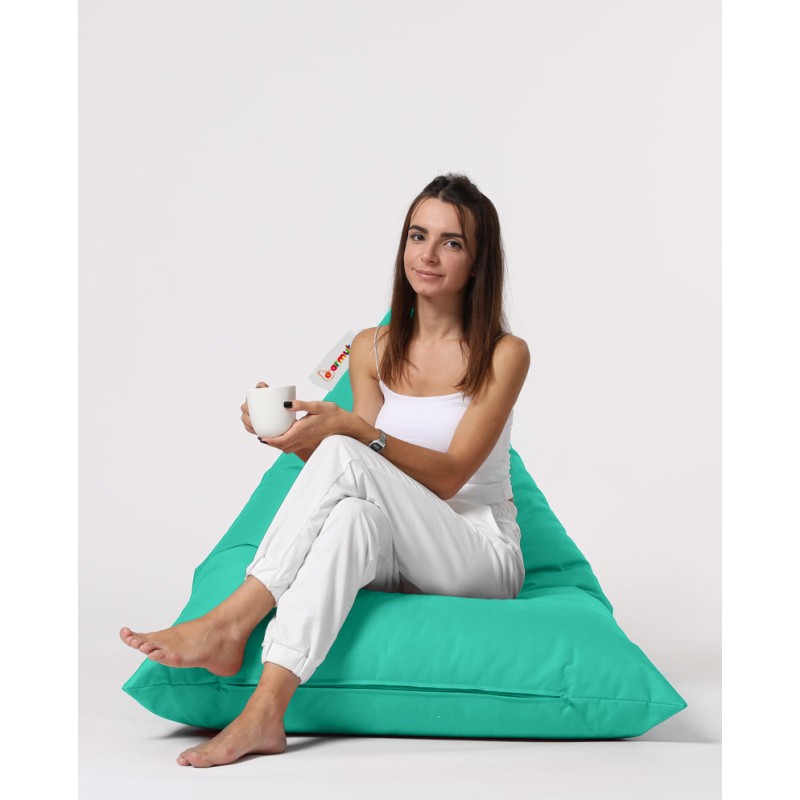 Atelier del Sofa Garden Bean Bag Pyramid Big Bed Pouf - Turquoise Turquoise