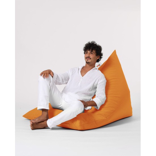 Garden Bean Bag Pyramid Big Bed Pouf - Orange Orange Atelier del Sofa Garden Bean Bag Pyramid Big Bed Pouf - Orange Orange