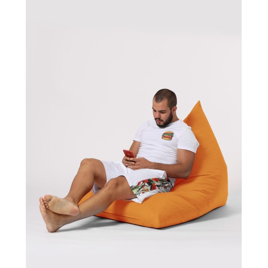 Garden Bean Bag Pyramid Big Bed Pouf - Orange Orange Atelier del Sofa Garden Bean Bag Pyramid Big Bed Pouf - Orange Orange