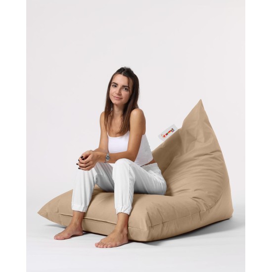 Atelier del Sofa Garden Bean Bag Pyramid Big Bed Pouf - Mink Mink