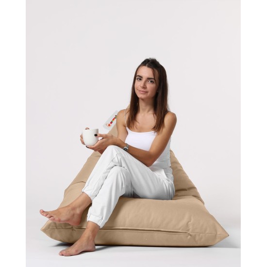 Atelier del Sofa Garden Bean Bag Pyramid Big Bed Pouf - Mink Mink
