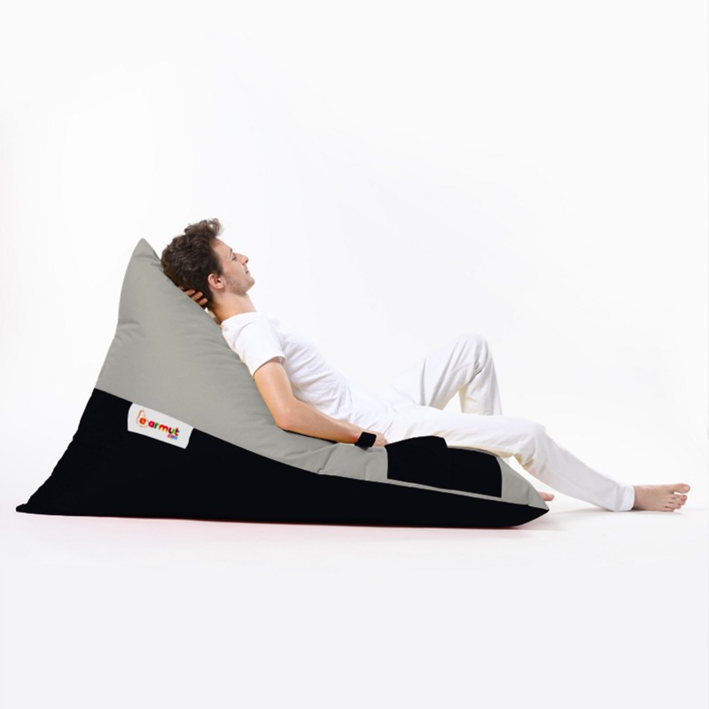 Atelier del Sofa Garden Bean Bag Pyramid Large Double Color Bed Pouf - Fume Fume
Black