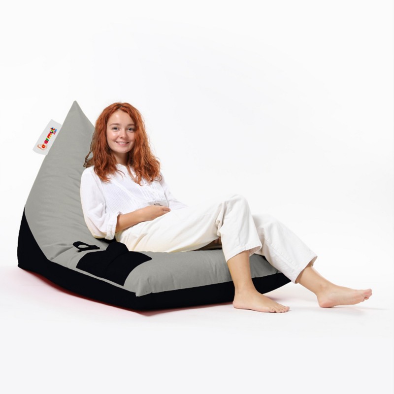 Atelier del Sofa Garden Bean Bag Pyramid Large Double Color Bed Pouf - Fume Fume
Black