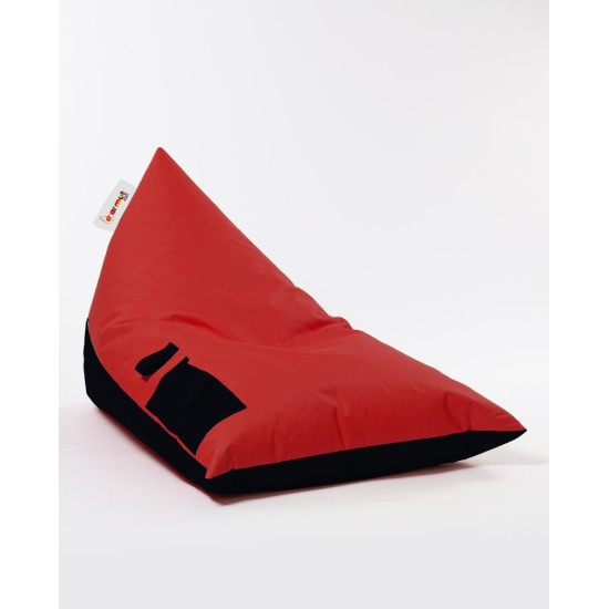 Atelier del Sofa Garden Bean Bag Pyramid Large Double Color Bed Pouf - Red Red
Black