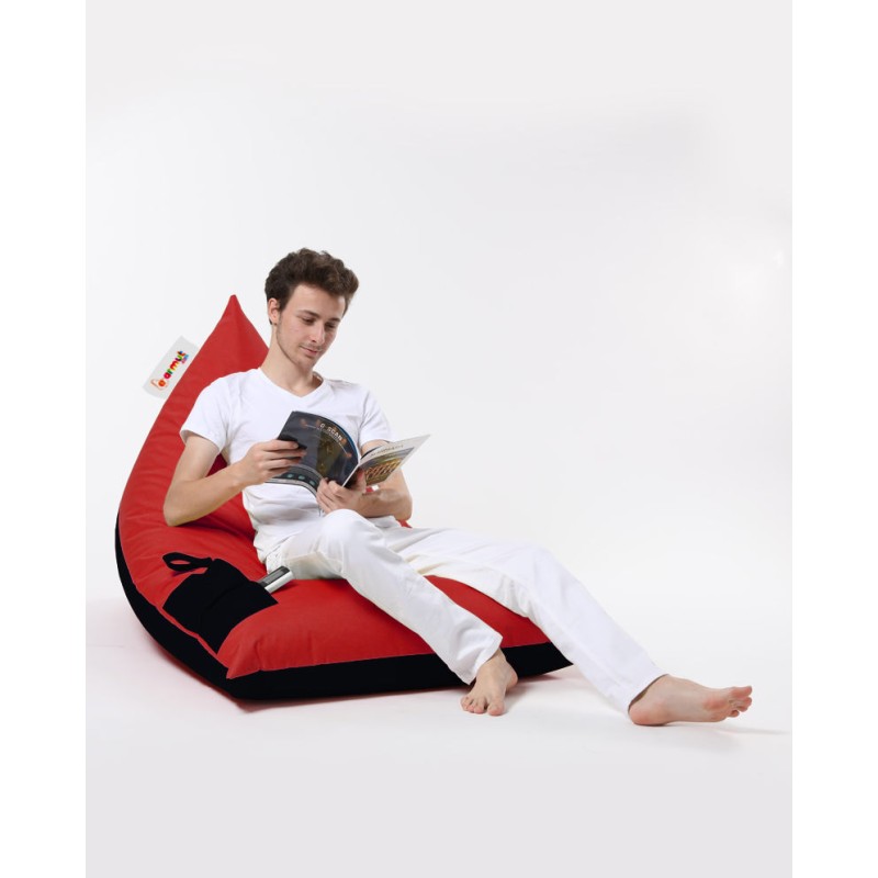 Atelier del Sofa Garden Bean Bag Pyramid Large Double Color Bed Pouf - Red Red
Black