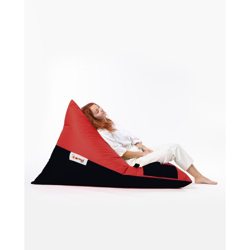 Atelier del Sofa Garden Bean Bag Pyramid Large Double Color Bed Pouf - Red Red
Black